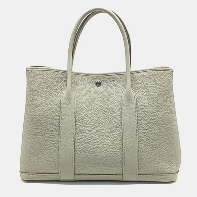 Pre-owned Hermes Garden Party 36 Handbag In Grey