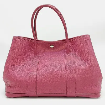 Pre-owned Hermes Garden Party 36 Handbag In Pink