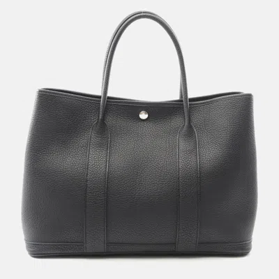 Pre-owned Hermes Garden Party Black Negonda Leather Tote Pm