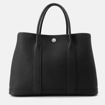 Pre-owned Hermes Garden Party Black Negonda Leather Tpm