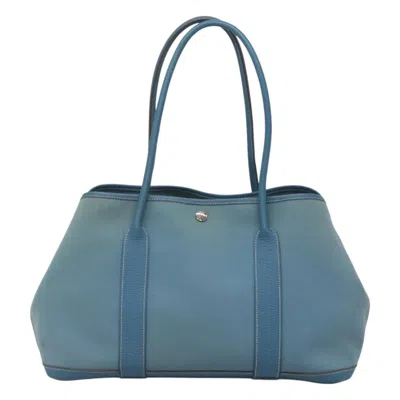 Pre-owned Hermes Hermès Garden Party Blue Canvas Tote Bag ()