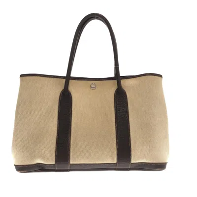 Hermes Hermès Garden Party Beige Canvas Tote Bag ()