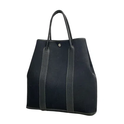 Hermes Hermès Garden Party Black Canvas Tote Bag ()