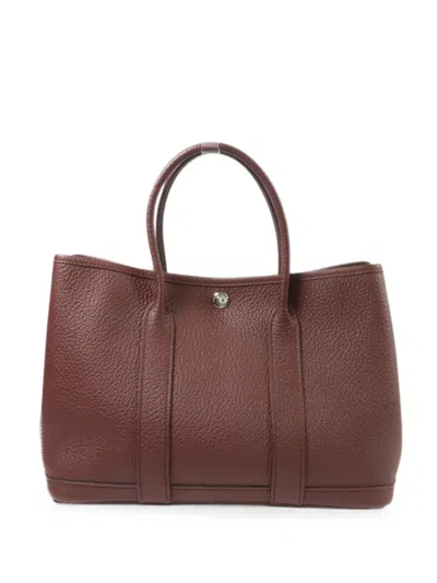 Pre-owned Hermes Garden Party Handbag In Brown