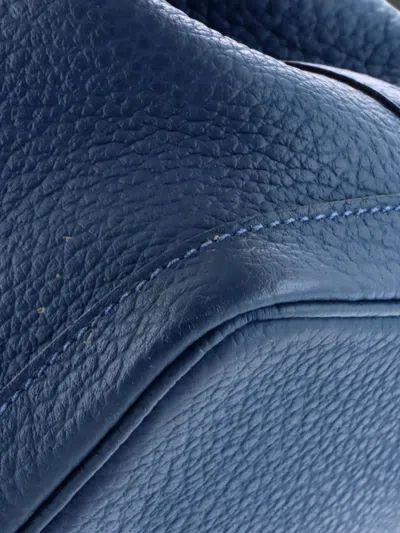 Pre-owned Hermes Garden Party Leather 30 Tote Bag In Blue