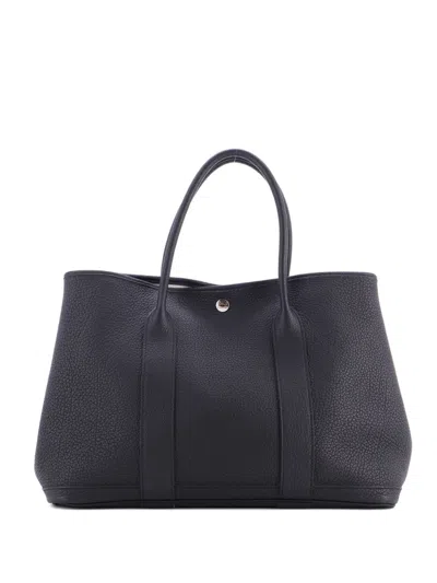 Pre-owned Hermes Garden Party Leather 36 Tote Bag In Black