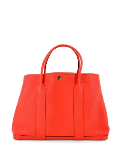 Pre-owned Hermes Garden Party Leather 36 Tote Bag In Orange