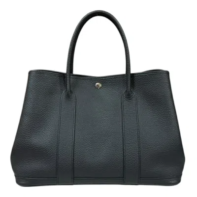 Pre-owned Hermes Garden Party Leather Tote Bag () In Black