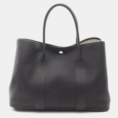 Pre-owned Hermes Garden Party Pm Black Y Negonda Leather Bag
