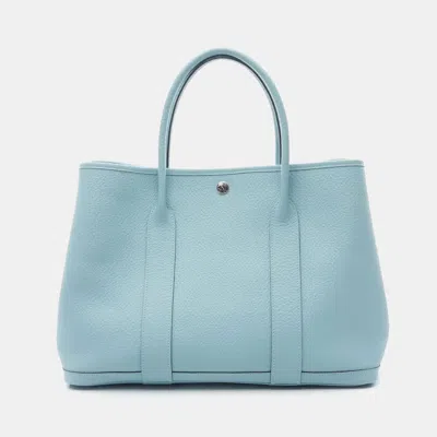 Pre-owned Hermes Garden Party Pm Blue Atoll T Country Bag