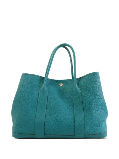 Pre-owned Hermes Garden Party Pm Tote Bag In Blue
