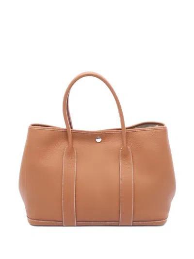 Pre-owned Hermes Garden Party Pm Tote Bag In Brown