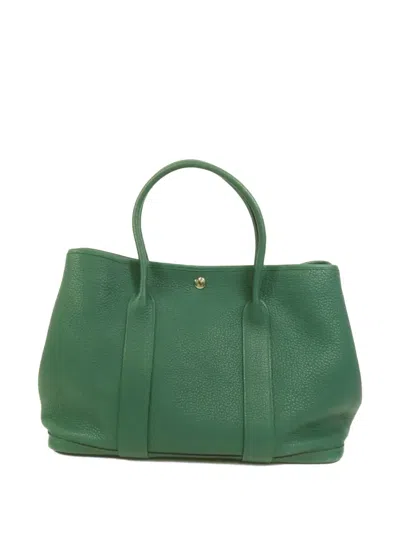 Pre-owned Hermes Garden Party Pm Tote Bag In Green