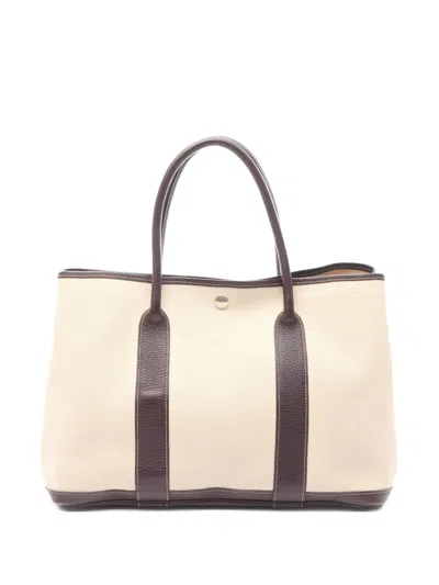 Pre-owned Hermes Garden Party Pm Tote Bag In Neutral