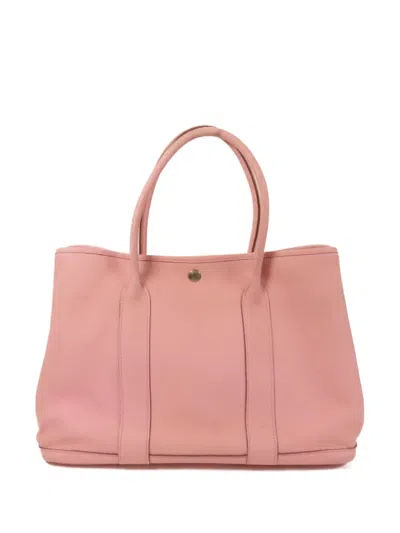 Pre-owned Hermes Garden Party Pm Tote Bag In Pink