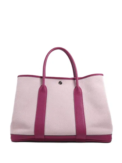 Pre-owned Hermes Garden Party Pm Tote Bag In Purple