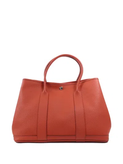 Pre-owned Hermes Garden Party Pm Tote Bag In Red