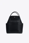 Hermes Garden Party Pockets In Vertical Noir Toile Militaire Canvas With Palladium Hardware