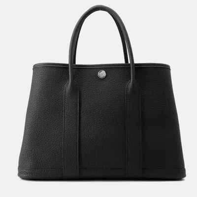 Pre-owned Hermes Garden Party Size Tpm Black Negonda Leather Bag
