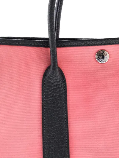 Pre-owned Hermes Garden Party Toile And Leather 30 Tote Bag In Gray