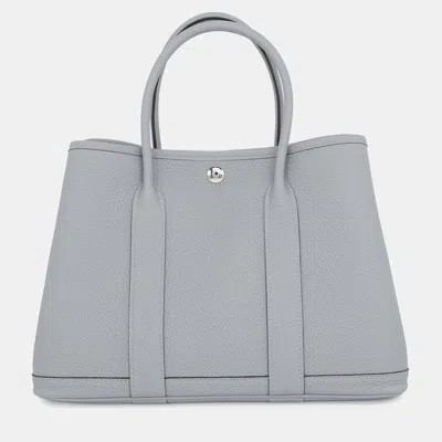 Pre-owned Hermes Garden Party Tpm Gris Meyer Negonda Leather Tote Bag In Grey