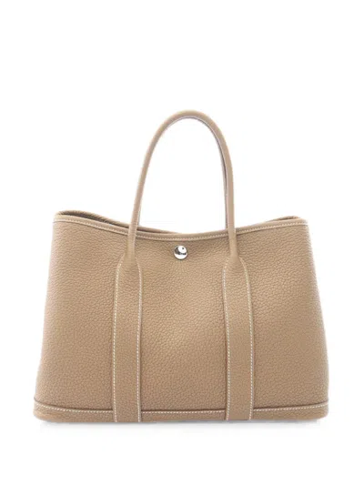 Pre-owned Hermes Garden Party Tpm Tote Bag In Neutrals