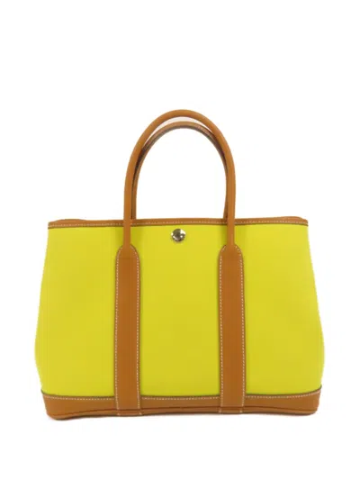 Pre-owned Hermes Garden Party Tpm Tote Bag In Yellow