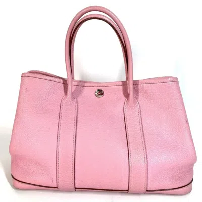 Pre-owned Hermes Garden Pink Rose Confetti Negonda Leather Handbag Tote Bag ()