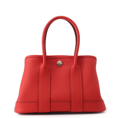 Hermes Garden Silver Negonda Leather Handbag Tote Bag