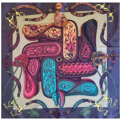 Pre-owned Hermes Hermès Gavroche Scarf "festival" 1992 In Black