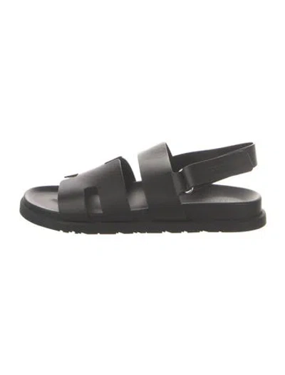 Pre-owned Hermes Genius H Logo Sandals In Black