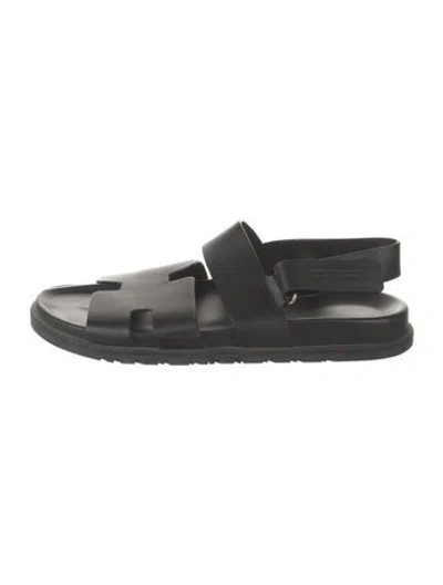 Pre-owned Hermes Genius H Logo Sandals In Black