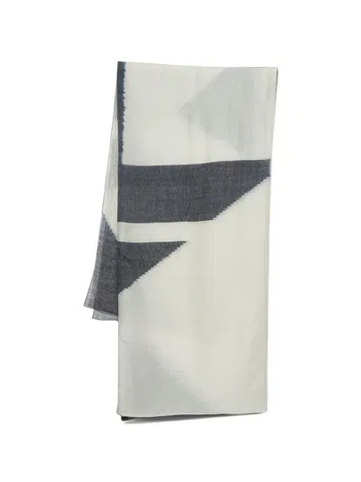 Pre-owned Hermes Geometric H Square Scarf In White