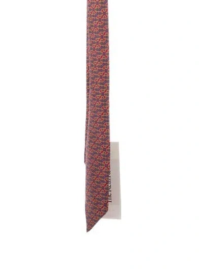 Pre-owned Hermes Geometric Patterned Neck Tie In Multi