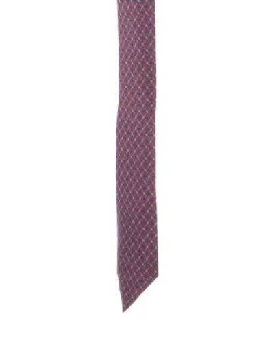 Pre-owned Hermes Geometric Patterned Neck Tie In Multi