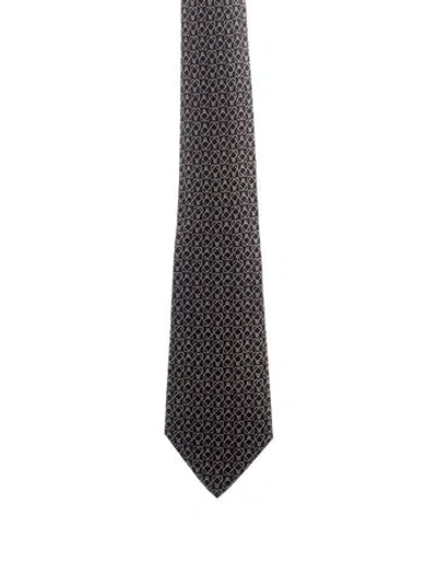 Pre-owned Hermes Geometric Patterned Neck-tie