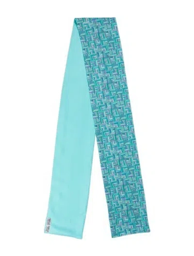 Pre-owned Hermes Geometric Scarf In Blue