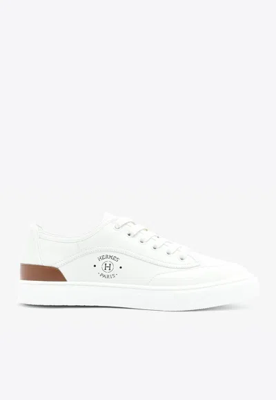 Hermes Get Low-top Sneakers In White Calfskin