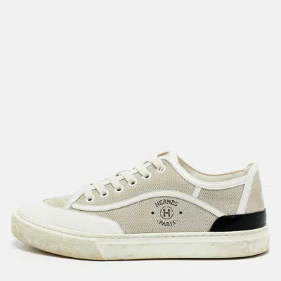 Pre-owned Hermes Get Size 37 Multicolor Leather And Canvas Low Top Sneakers