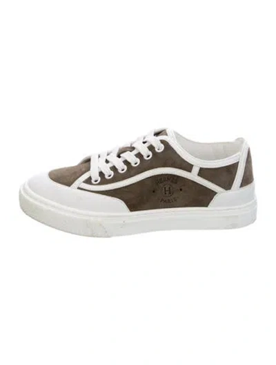Pre-owned Hermes Get Sneakers In Green