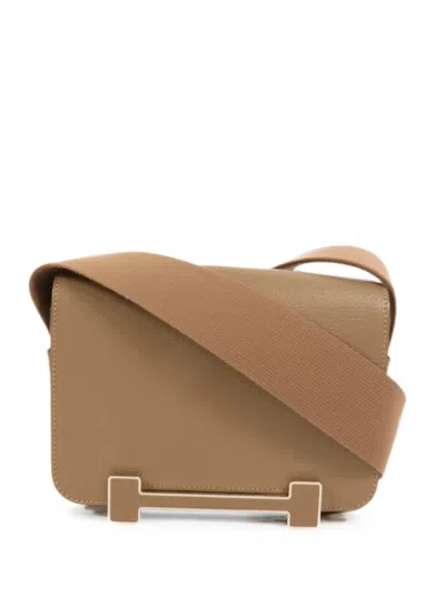 Pre-owned Hermes Geta Calfskin Shoulder Bag In Brown