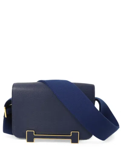 Pre-owned Hermes Geta Shoulder Bag In Blue
