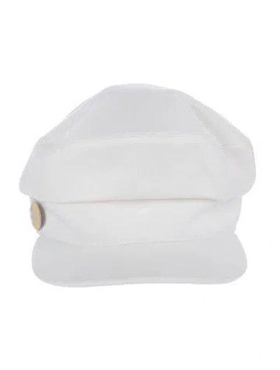 Pre-owned Hermes Giulia Newsboy Cap In White