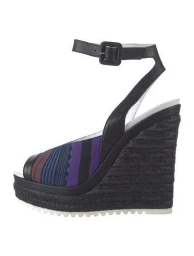 Pre-owned Hermes Glamour Jute Slingback Pumps In Black