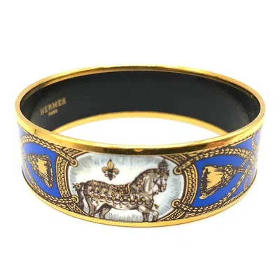 Pre-owned Hermes Glass Bangle () In Blue