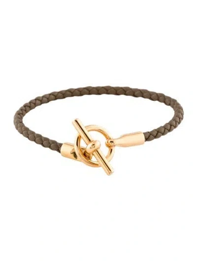 Pre-owned Hermes Glenan Bracelet, 6.5" In Brown
