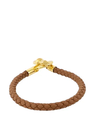 Pre-owned Hermes Glenan Braided Bracelet In Gold