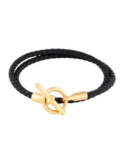 Pre-owned Hermes Glenan Double Tour Bracelet In Black