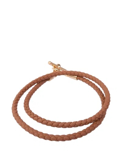 Pre-owned Hermes Glenan Double Tour Bracelet In Gold