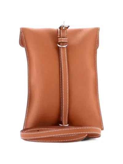 Pre-owned Hermes Glenan To Go Pouch Swift Crossbody Bag In Brown